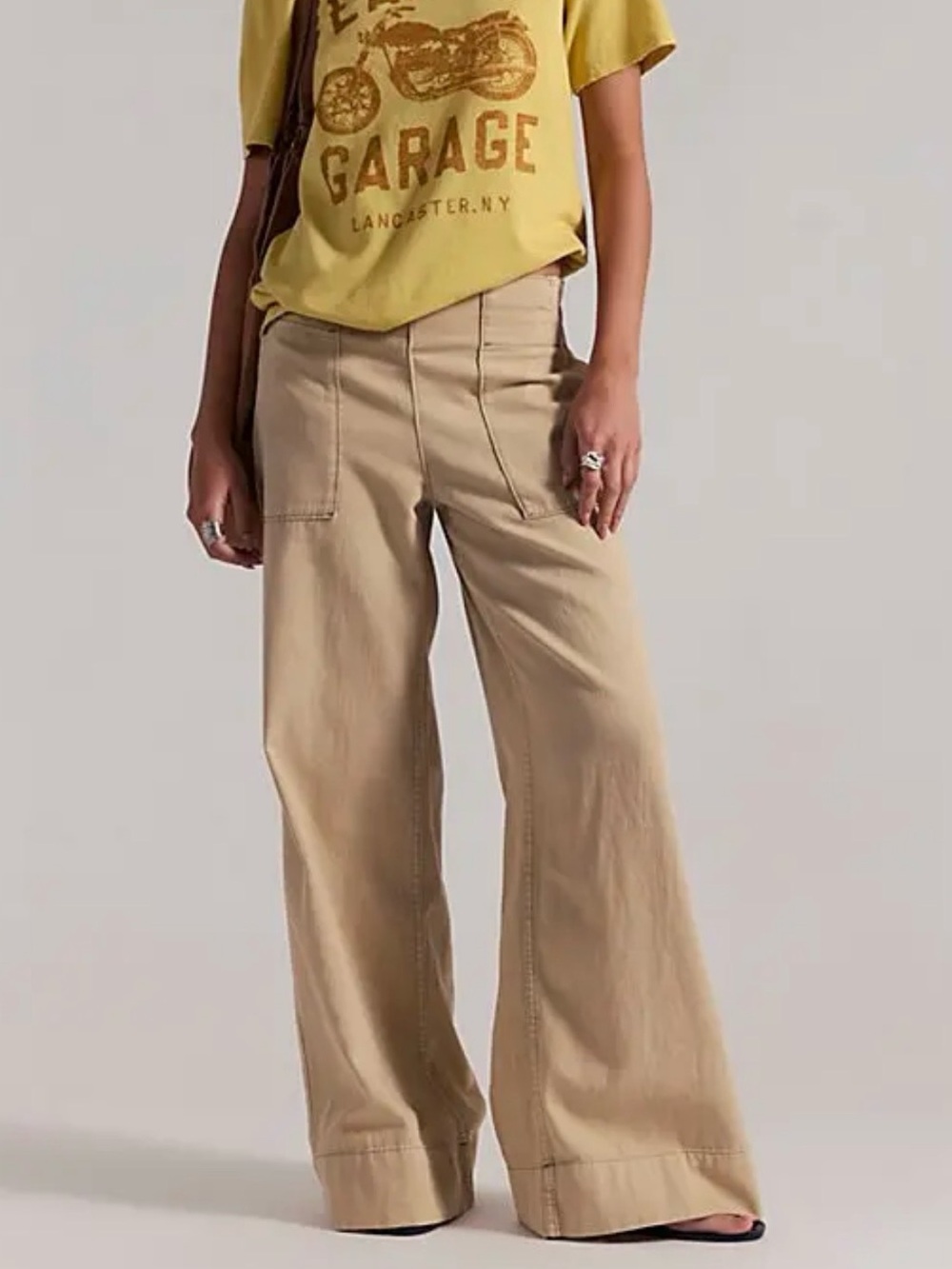 We The Free Breezy Denim Pull-On Jeans in Khaki NWOT M